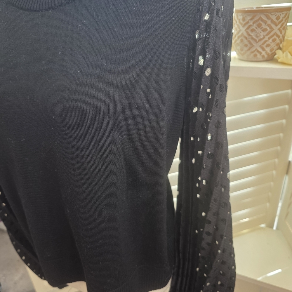 Akris Punto Black Knit Virgin Wool Top Med 1449 - Picture 6 of 7